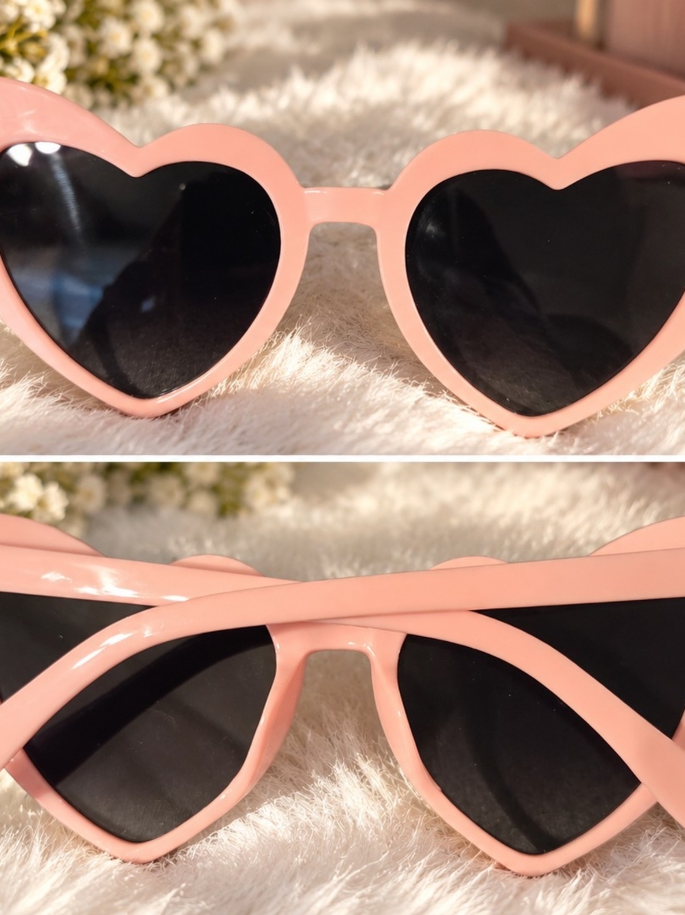 Women's Pink Heart-Shaped Sunglasses - Playful Fashion Accessory